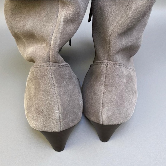 Colin Stuart Suede Kitten Heel Scrunch Boot in Taupe Women’s Size 9 - Picture 8 of 11